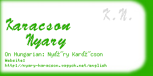 karacson nyary business card
